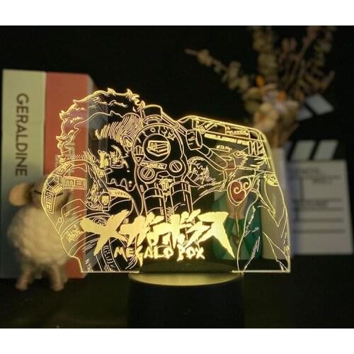 Smart Phone Control Base Japanese Anime 3D Night Light Delineascope Megalo Box Nightlight Acrylic Light Baby Projection Lamp