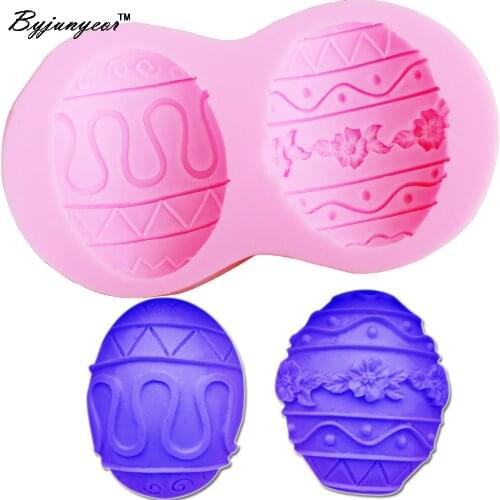Byjunyeor F1183 Easter Egg Flexible Silicone Mold Epoxy UV Resin Fondant Craft Gum Paste Chocolate Resin Candy DIY Handmade