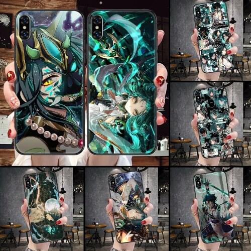 Genshin Impact xiao Phone Case Cover Hull For iphone 5 5s se 2 6 6s 7 8 12 mini plus X XS XR 11 PRO MAX black silicone prime art