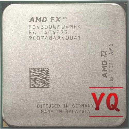 AMD FX Series FX4300 3.8GHz Quad-Core CPU Processor FX 4300 FD4300WMW4MHK 95W Socket AM3