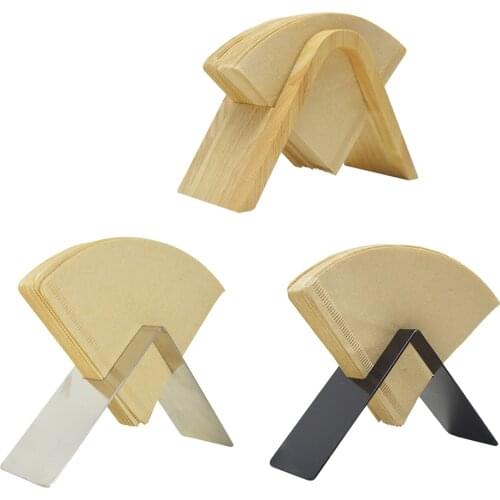 Coffee Filter Holder V-shaped Wooden Storage Rack Bracket Durable And Firm Open Filter Paper Box Is Dustproof And Moisture-proof