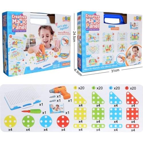 Creative Childrens Electric Drill Toy Nut Disassembly Assembly Pair Tool Assembly Building Block Set Boy Educational Toy Gift