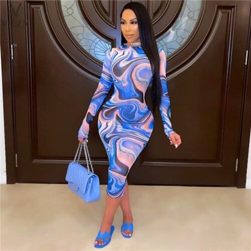 VAZN 2021 Autumn Fancy Parity High Waist Vintage Daily Soft Long Dress Mature Full Sleeve Midi Dress Women For Evening Robe