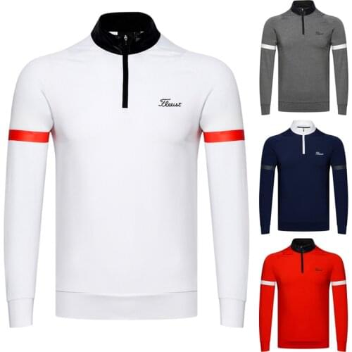 New golf mens summer outdoor sports quick drying long sleeve T-shirt breathable sweat wicking casual loose top