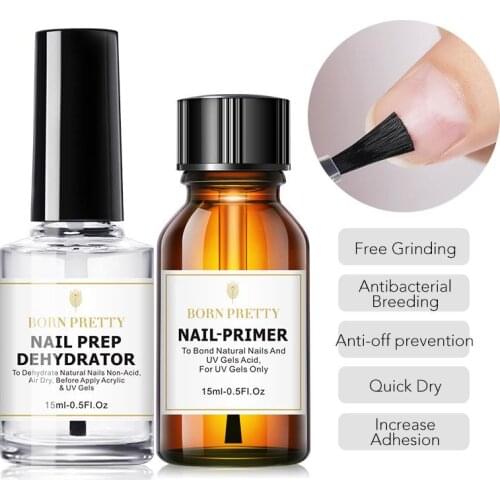 BORN PRETTY 15ml Nail-Priner Prep Dehydrator Gel Nail Polish No Need Of UV LED Lamp Base Top Coat Nail Art Varnish Manicure