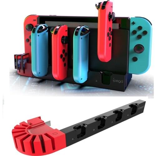 Controller Charging Dock Station for Nintendo Switch Accessories NS Joy-Con Charger Power Supply 4 Port Joycons 8 Game Slots