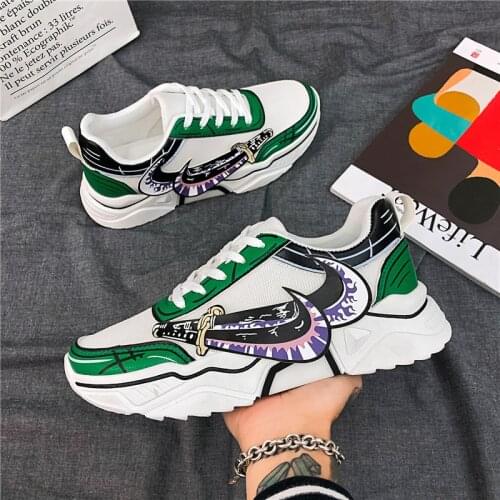 Leisure Mesh Breathable Double-Edged Flexible Sneakers Four Seasons Hit Color Increased Sport Running Shoes Men Shoes Chunky Dad