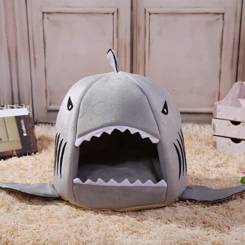 Cool Shark Shaped Pet Beds For Small Dogs Warm Soft Puppy House Pet Sleeping Bag Dog Kennel Beds Cat House Nest Mat Pet Products