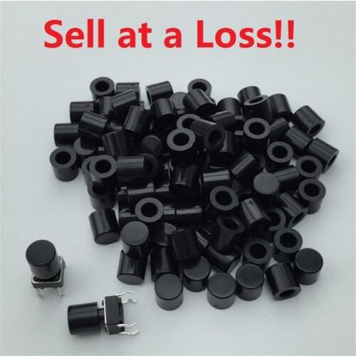 100pcs/lot Black Plastic Cap Hat G62 for 6*6mm Tactile Push Button Switch Lid Cover Free Shipping