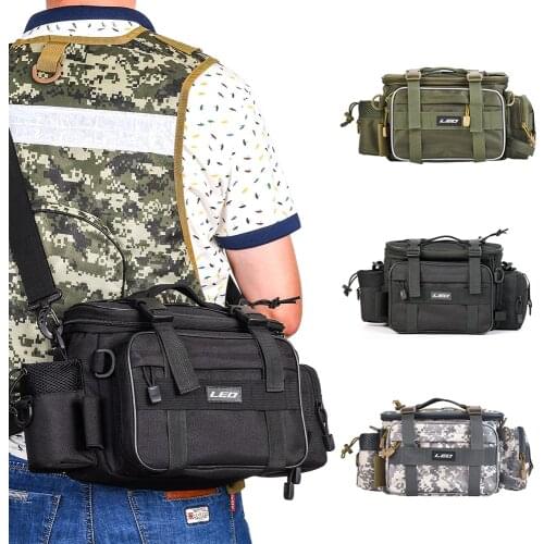 LEO Multifunctional Fishing Tackle Bags Single Shoulder Crossbody Bag Waist Pack Fish Lures Gear Utility Storage Fishing Bag