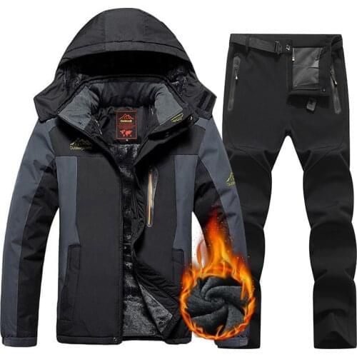 9XL Mens Ski Suit Winter Warm Windproof Waterproof Outdoor Sports Snow Jackets and Pants Hot Ski Equipment Snowboard Jacket Men
