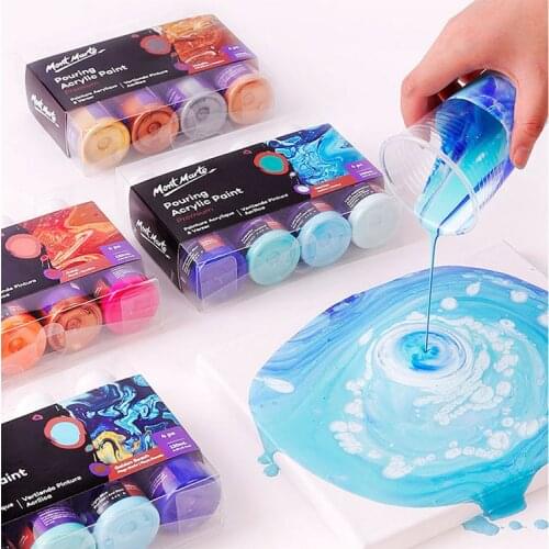 120ML Acrylic Paint Set Fabric Paint Marbling Paint Silicone Oil Acrylic Pouring Medium Drawing Tool For Artist DIY Art Supplies