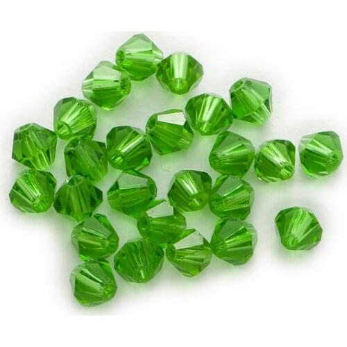 50 Piece Lawngreen Crystal Glass Cut&Faceted Bicone Faceted Beads For Handmade Bracelet Necklaces DIY Jewelry Making 4-8mm