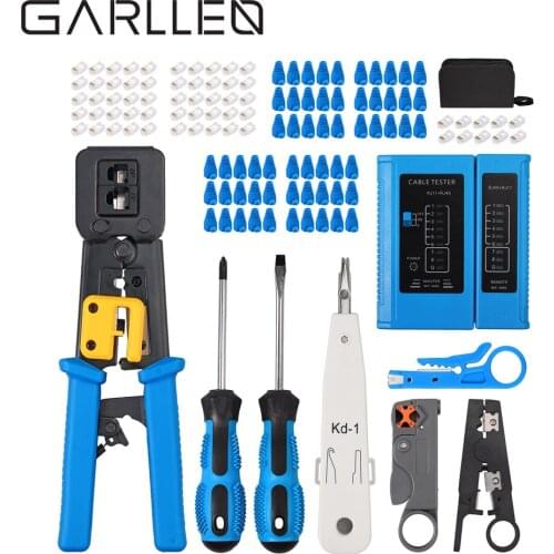 GARLLEN RJ45 Crimping Tool Kit For RJ11 RJ12 CAT5 CAT6 Computer Maintenacnce Kit Network Repair Wire Crimper Stripper Cutter