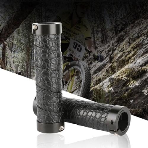 New 1pair PU Leather Bike Handlebar Grips Cover Anti-skid MTB Bike Handle Grips Bar End Non-slip Handles Bicycle Parts