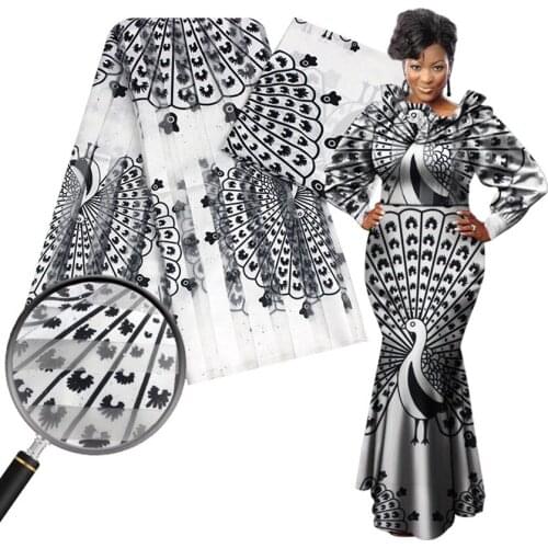 New designs african Golden powder organza fabric 4 yards andsoft stretch imitated-silk satin Elastic fabric 2yards for dress