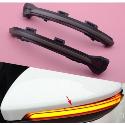 Pair Dynamic Sequential LED Side Rearview Mirror Blink Turn Signal Light Lamp Fit for VW MK7 Golf GTI Smoked Lens 2015 2016-2020