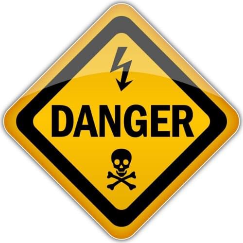 Danger Warning Sign Bumper Sticker Vinyl Art Decal for Car Truck Van Window Bike Laptop Stickers for Cars, Motos, Laptops