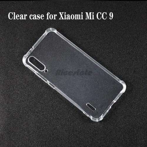 For Xiaomi Mi CC9 Clear Case Xiaomi Mi CC 9 Transparent Soft TPU Dropproof Shockproof Phone Case For Xiaomi CC9 Back Cover
