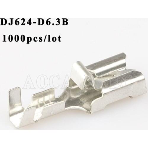 DJ624-D6.3B 1000PCS plug terminal Male female wire connector Plugs socket Fuse box Wire harness Soft Jacket car terminal plug