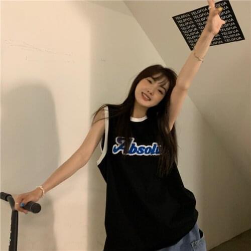 Sports Letters Embroidered Camisole Womens Outerwear Summer New Loose Thin Section All-match Casual Jacket