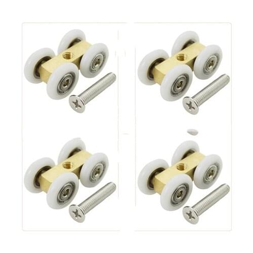 Glass doors,Waterproof bearing hanging wheel,4 wheels,Track wheel, glass door fittings ,load bearing 25kg