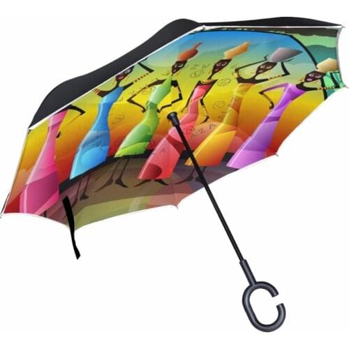 2017 Dancing Women With Ceramic Vases Reverse Umbrella Double Layer Inverted Umbrella High Quality Fashion Customized For Travel