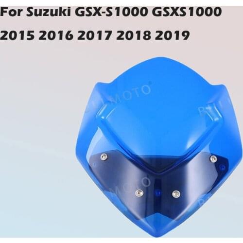 For Suzuki GSX-S1000 GSXS1000 2015 2016 2017 2018 2019 Windscreens Wind Deflectors blue black Transparent gray Windshield
