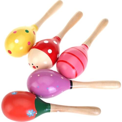 Colorful Baby Toys Lightweight Cute Kids Wooden Egg Rattles Toys Pre-school Gift Education Toy For Children Party