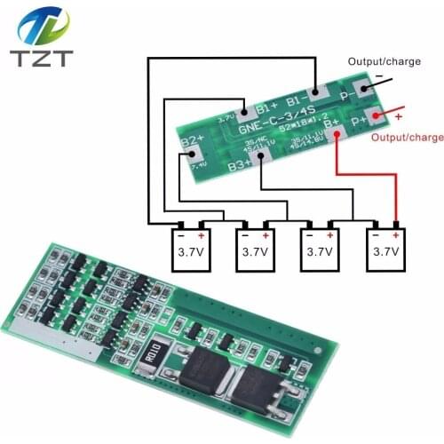 TZT 4S 8A Polymer Li-ion Lithium Battery Charger Protection Board For 4 Serial 4pcs 3.7 Li-ion Charging Protect Module BMS