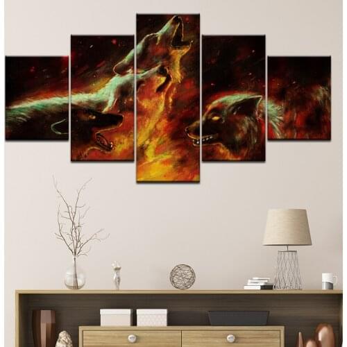 Animal Wolf art prints Wall Art Pictures Canvas Painting abstract Wolves poster painting decoration for living room art pictures