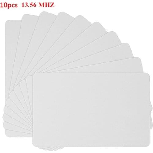 10PCS 13.56MHZ Contactless White PVC Card High Frequency IC Cards RFID Key Tag Access Control Attendance NFC Card