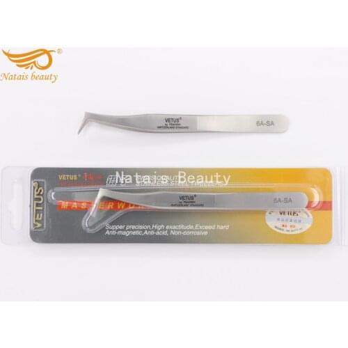 10pcs/lot Vetus 6A-SA Stainless Steel Tweezers Eyelash Extension Tweezers Especially for 3D 6D Volume Lashes