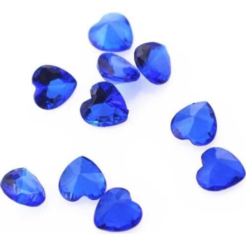 100pcs/lot Dark blue heart crystal birthstone floating charms living glass memory floating lockets diy jewelry