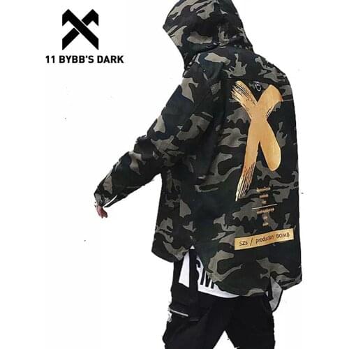 11 BYBBS DARK Big Letter X Coat Camo Jacket Red Yellow Military Hoody Windbreakers Hip Hop Jackets Outwear Men Women US Size