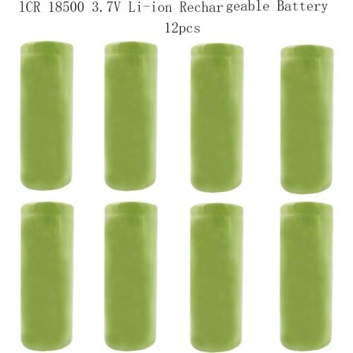 12PCS 18500 2000mAh 3.7V Rechargeable Battery Recarregavel Lithium Li-ion Batteies For LED Flashlight NEW