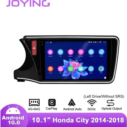 1Din Android10.0 Video Car 4GB RAM &64GB ROM Head unit 10.1 Inch Stereo Autoradio DVR OBD For Honda City 2014-2018