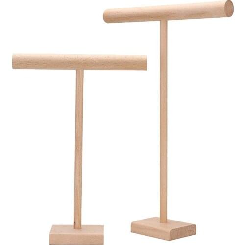 2 Pcs Hanging Necklace Display Rack Nordic Vertical Solid Wood Jewelry Rack Household Storage Necklace Rack