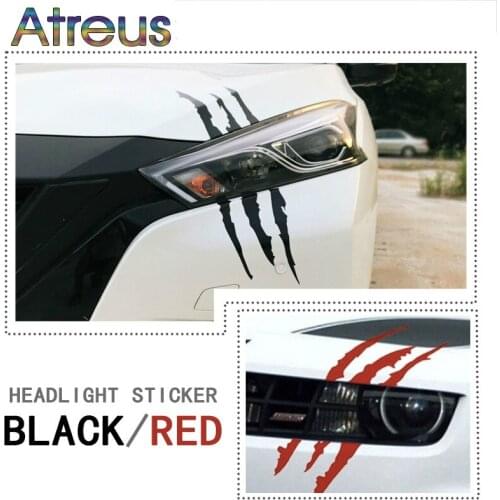 40 x 12cm Car-Styling Scratch Stripe Headlight Stickers For Toyota Avensis c-hr RAV4 Kia Rio Honda civic Hyundai tucson 2017