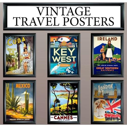 43style Choose VINTAGE RETRO TRAVEL PICTURE Art Film Print Silk Poster for Your Home Wall Decor 24x36inch