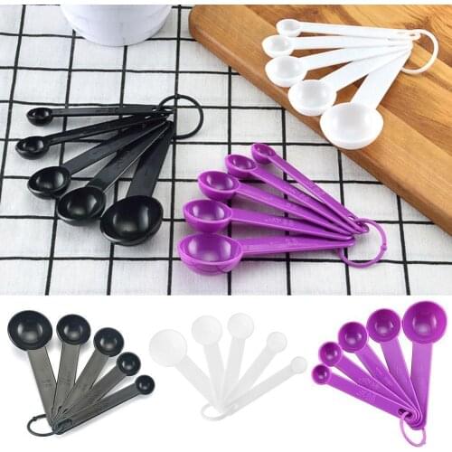 5pcs/set High Quality Measuring Spoon Colorful Plastic Teaspoon Utensil Kitchen Tool Tablespoon R5P1