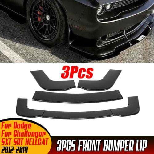 Car Front Bumper Lip Body Kit Spoiler Deflector Lips Splitter Guard Protection For Dodge Challenger SXT SRT HELLCAT 2012-2019