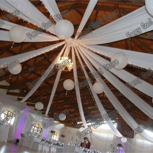 Top-rated Luxury Wedding roof Drape Canopy Drapery for decoration wedding fabric 12m length x 0.7m wide 10pcs/lot Free shipping