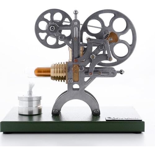 Retro Stirling Engine Motor External Combustion Engine Science Educational Model Decoration Soild Wood Base