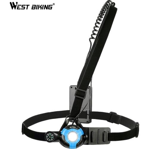 WEST BIKING Camera Support Lights Outdoor Night Running Bicycle Light USB Charge Flashlight LED Chest Lamp Safety Warning Lights