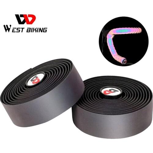 WEST BIKING Reflective Bike Handlebar Tape Quality EVA Shockproof Bike Cycling Bar Tape Wrap With Bar Plugs Bicycle Accessories
