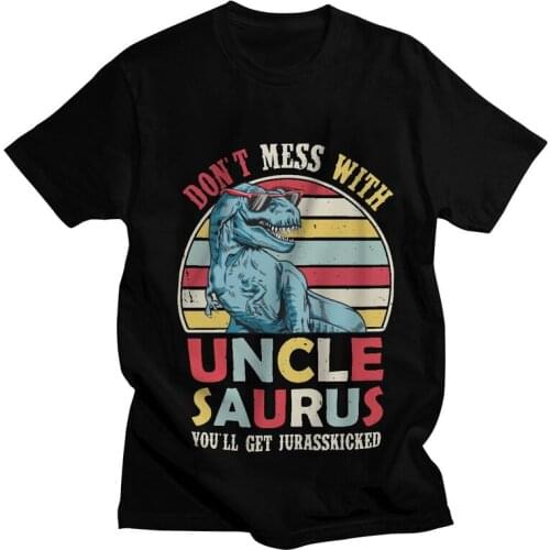 Mamasaurus T Rex Dinosaur T-shirt Mens Novelty T Shirt Short Sleeve Cotton Uncle Saurus Family Saurus Tshirt Urban Tee Top