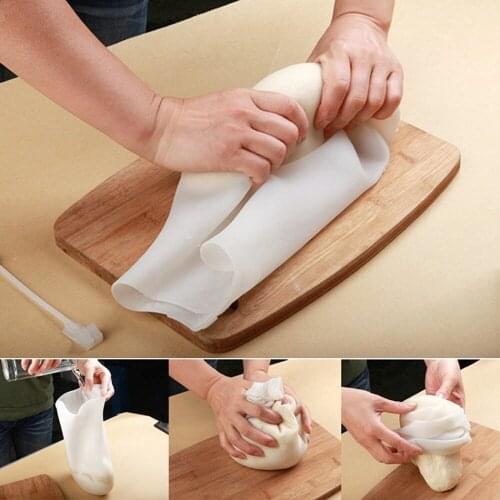 Cooking Pastry Tools Soft Silicone Preservation Kneading Dough Flour-mixing Bag Kitchen Gadget Accessories Wake-up Bag With Rope