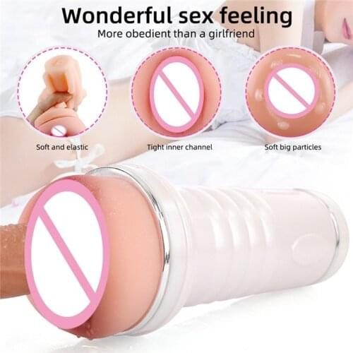 Artificial Male Masturbation Cup Silicone Pocket Pussy 3D Realistic Vagina Sex for Men Masturbator Male Erotic Adult Sex Toys