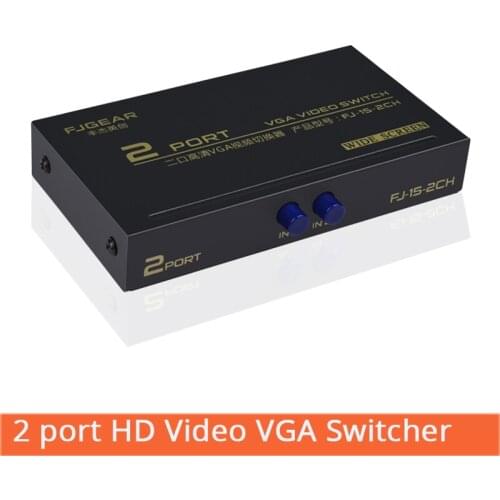2 Port HD VGA Switch LCD Monitor KVM Switcher 2 to 1 Selector Box 2 in 1Out Vga Sharer Splitter For Computer FJ-15-2CH